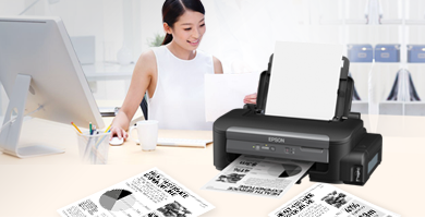 颜料墨水 打印品质好 - Epson M101 黑白墨仓式<sup>®</sup>打印机产品功能